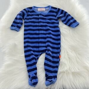 Magnificent Baby One Piece Footie - Velvet - Blue/Navy - 6 Months